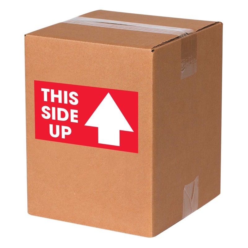 Tape Logic Aviditi Tape Logic 3"" x 5"" ""This Side Up"" Red/White Arrow Warning Sticker  for Shipping  Handling  Packing  and Moving (1 Roll of 500 Labels) - Image 2